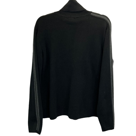 Apt. 9 Turtleneck Sweater Black Size L Long Sleeve Pima Cotton Knit Taped Sleeve - Picture 4 of 7